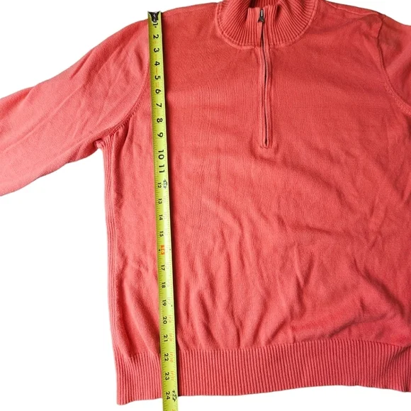 FOXCROFT Women's Soft Coral 100% Supima Cotton Pullover 1/4 Zip Sweater Size XXL - Picture 6 of 12